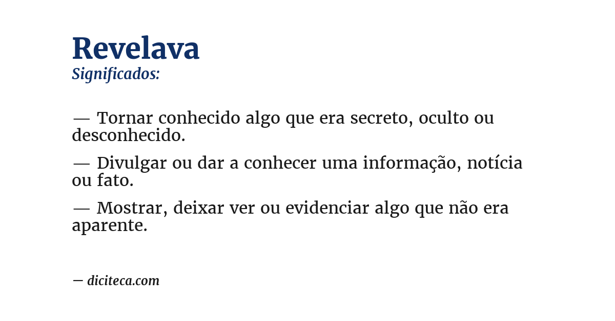 Significado de revelava