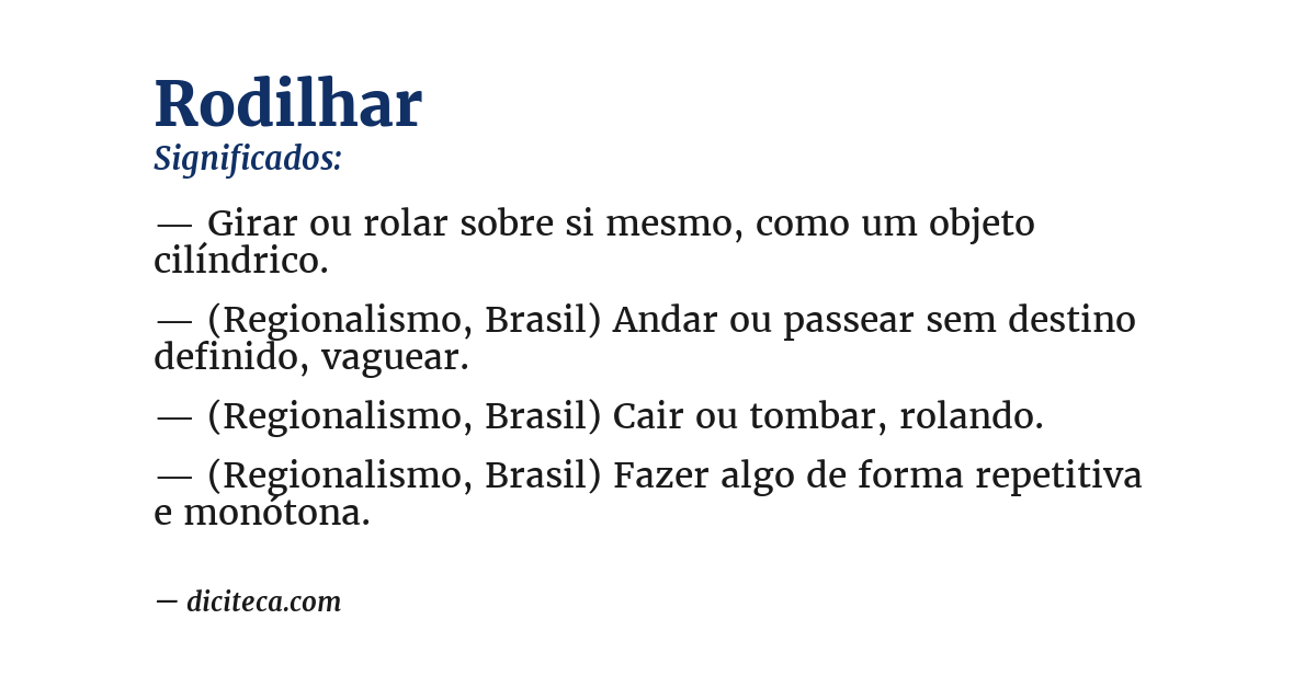 Significado de rodilhar