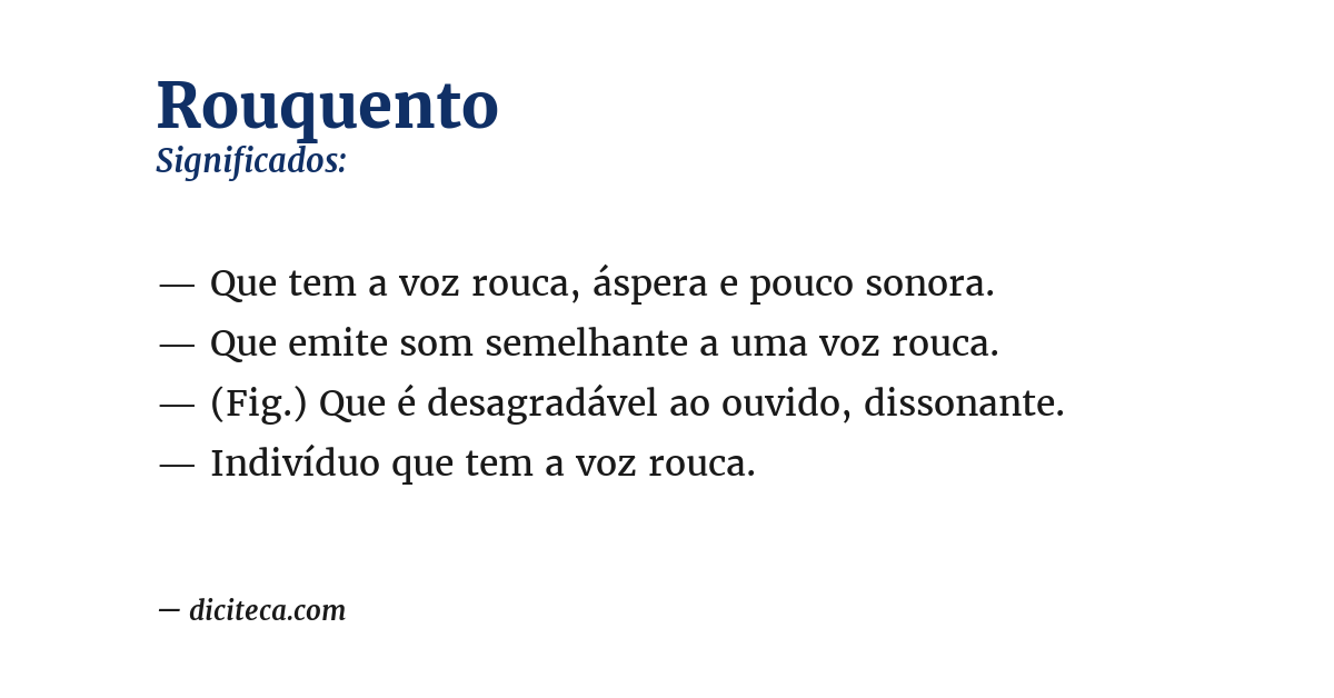 Significado de rouquento