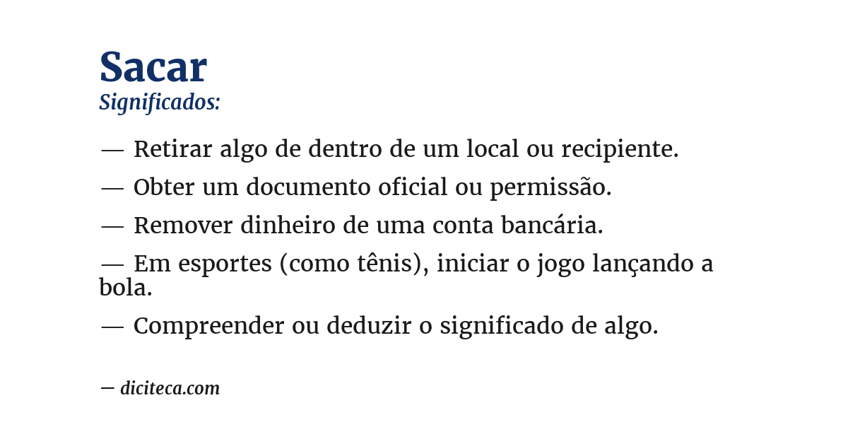 Significado de sacar