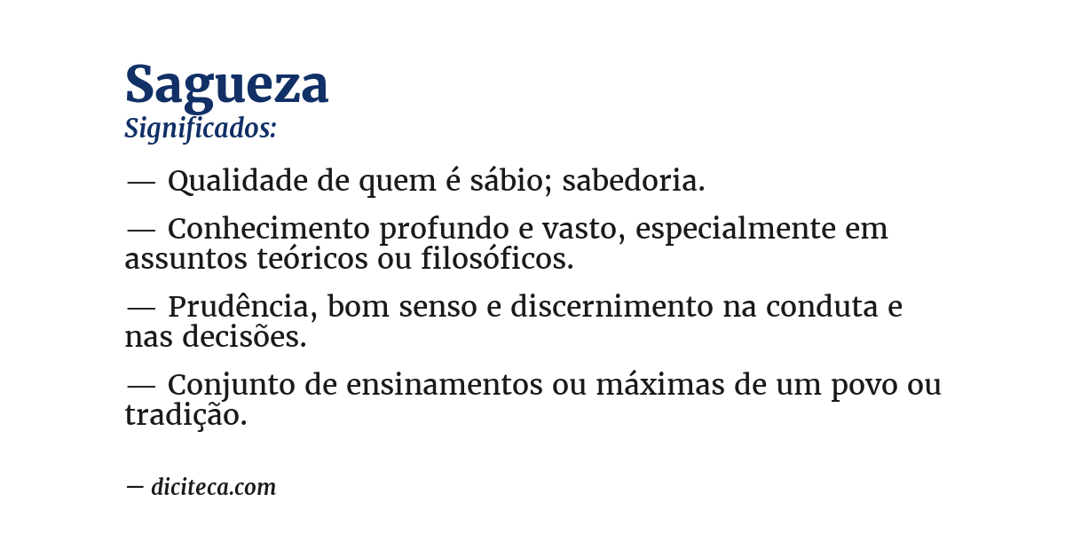 Significado de sagueza