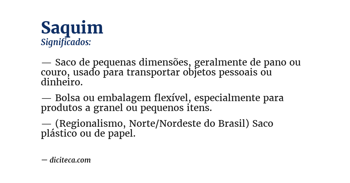 Significado de saquim