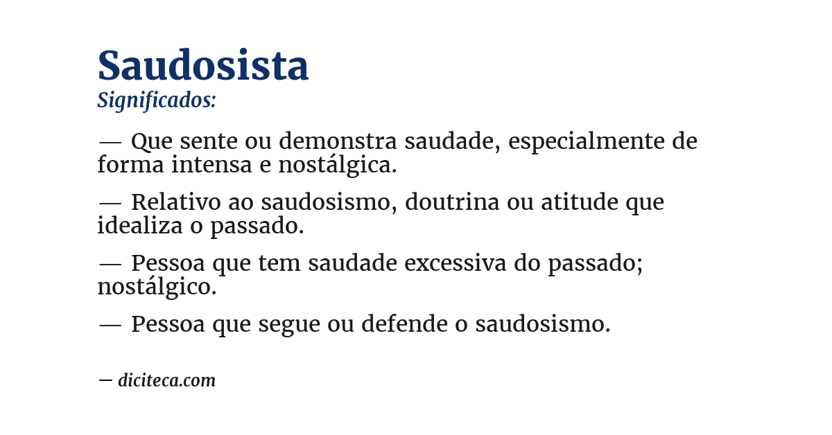 Significado de saudosista