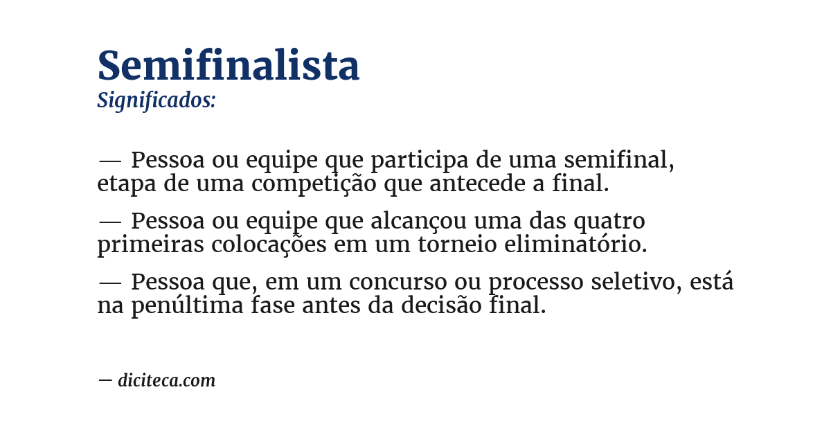 Significado de semifinalista