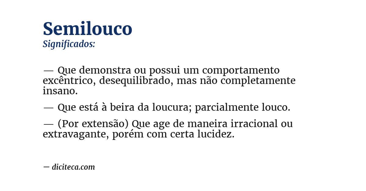 Significado de semilouco