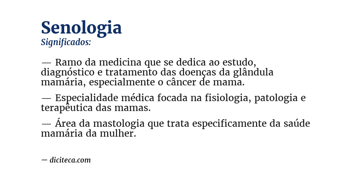 Significado de senologia