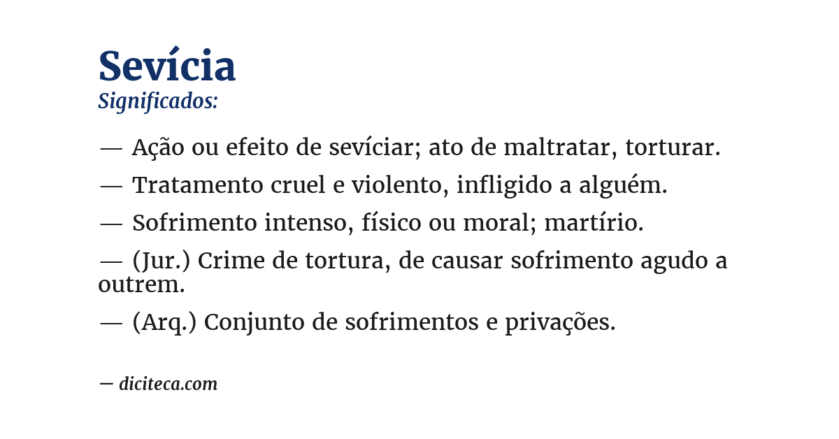 Significado de sevícia