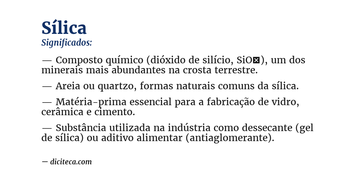 Significado de sílica