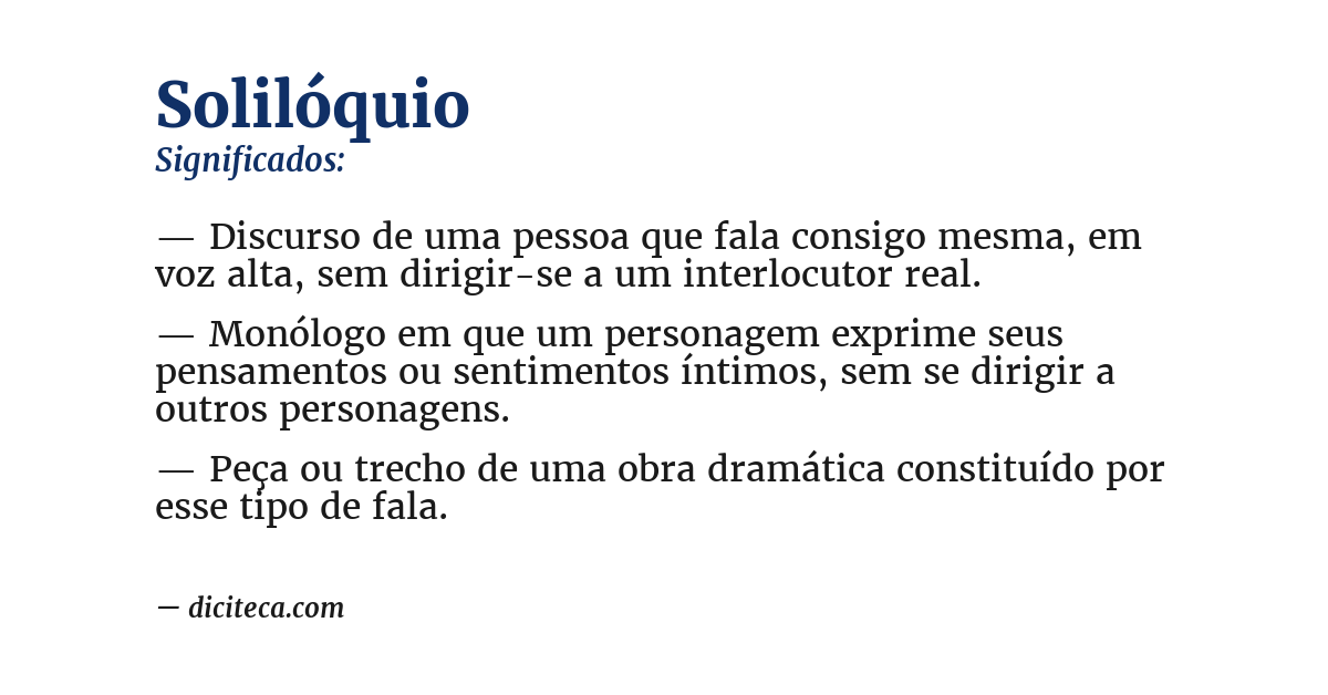 Significado de solilóquio