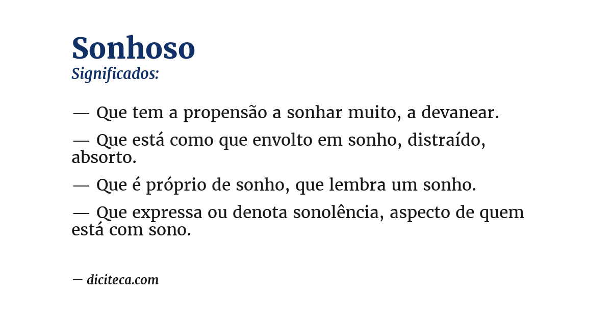Significado de sonhoso