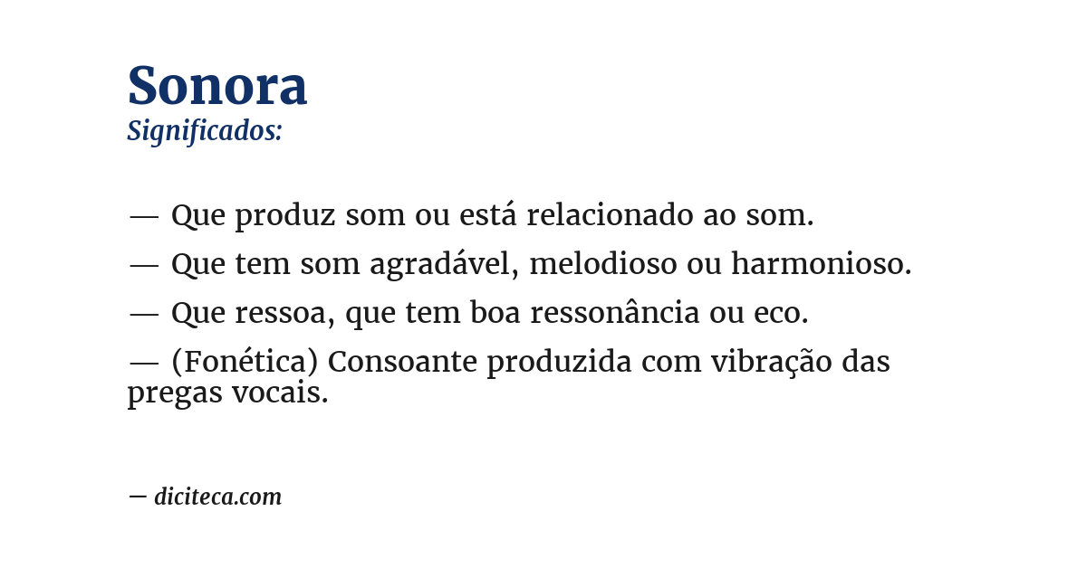 Significado de sonora