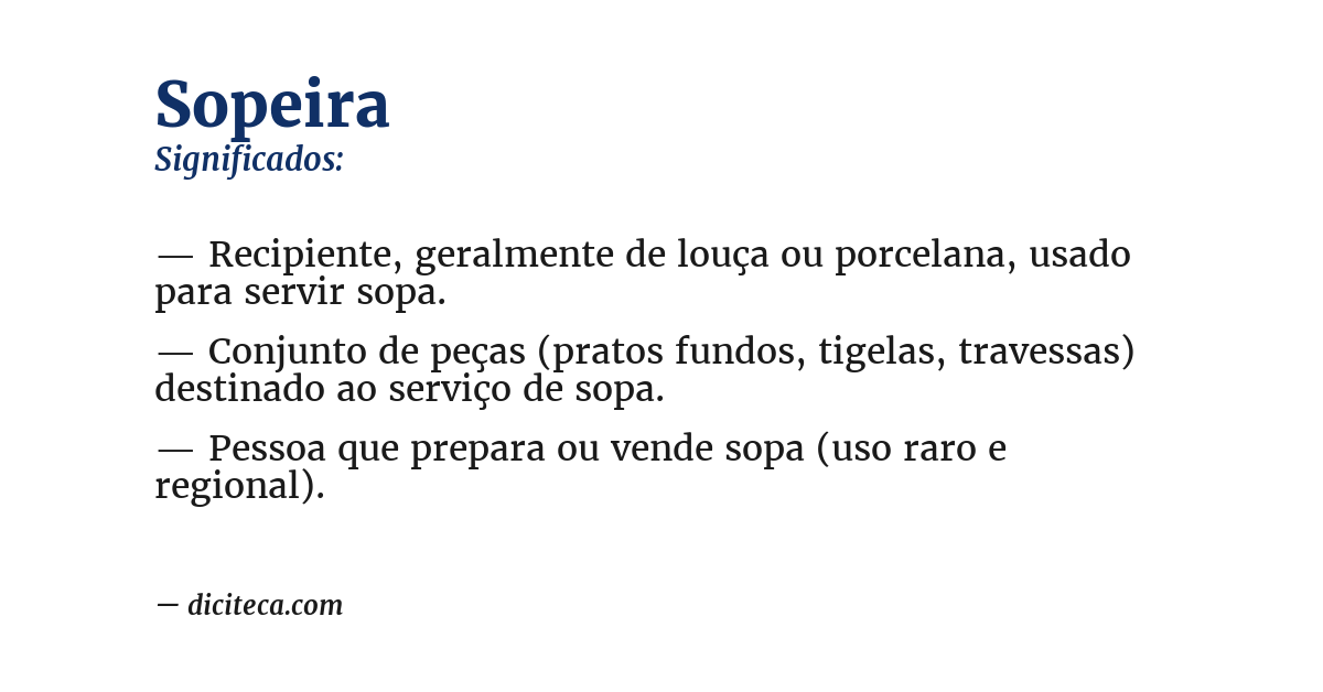 Significado de sopeira