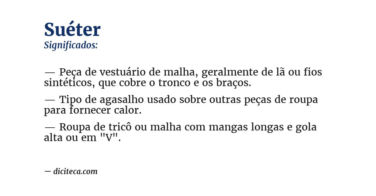 Significado de suéter