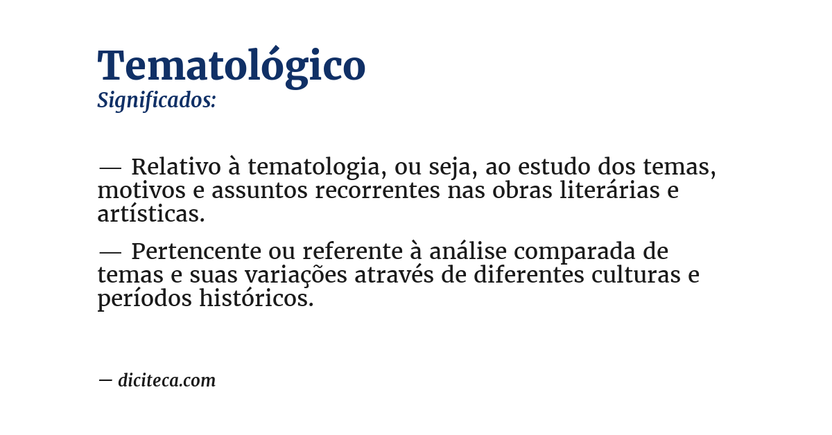 Significado de tematológico