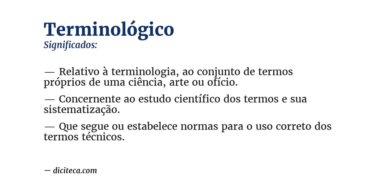 Significado de terminológico