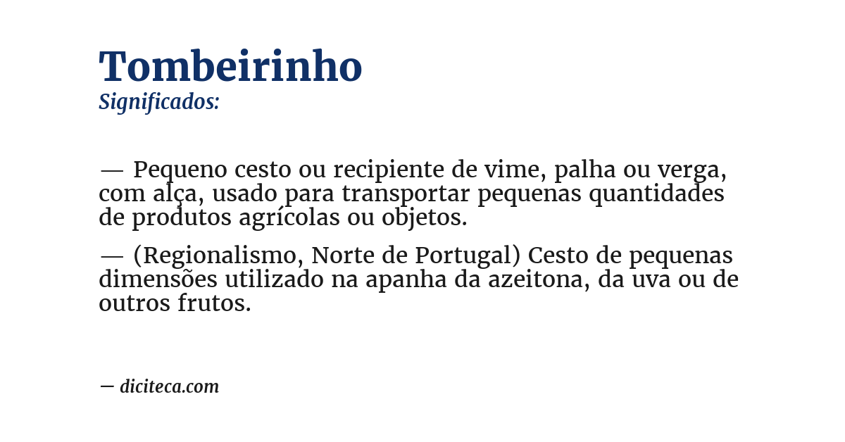 Significado de tombeirinho