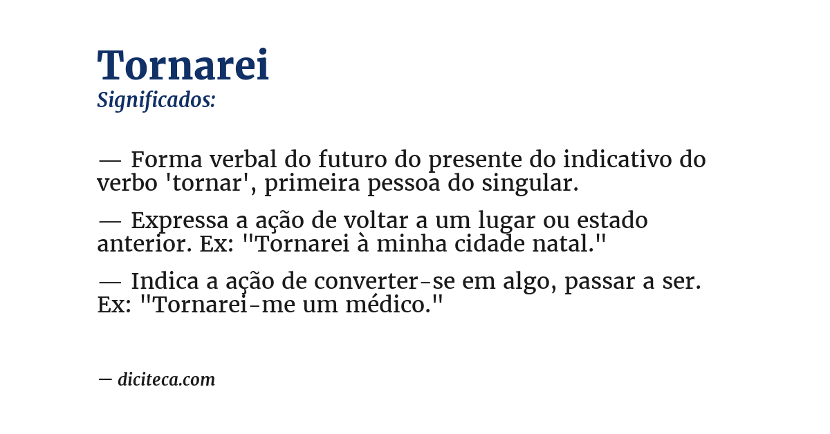 Significado de tornarei