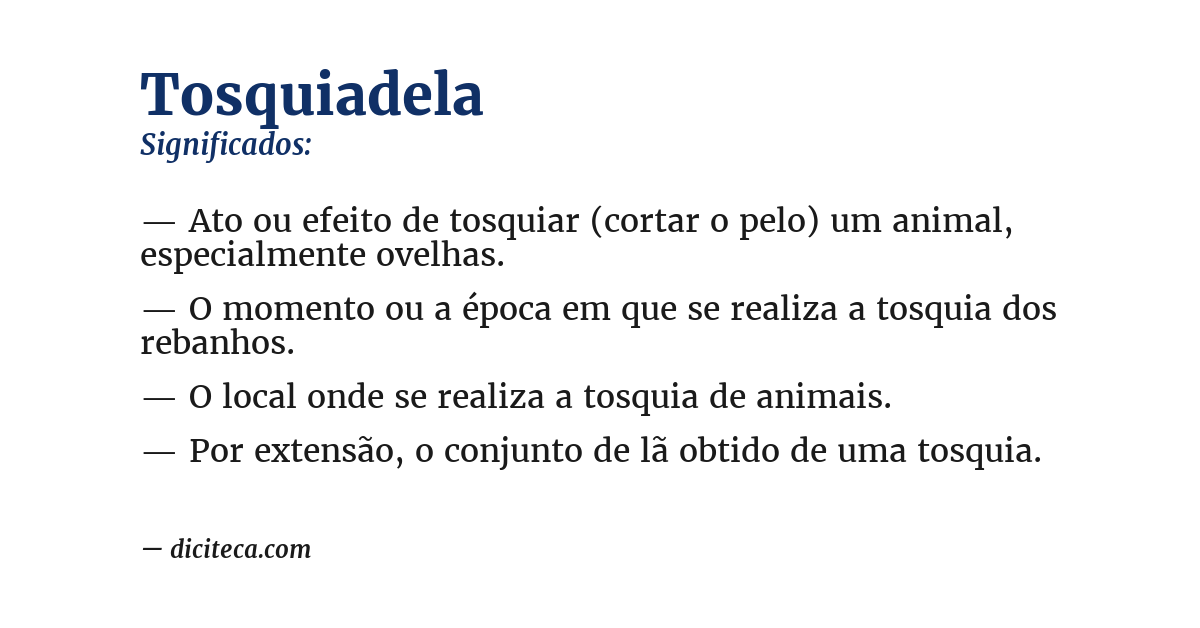 Significado de tosquiadela