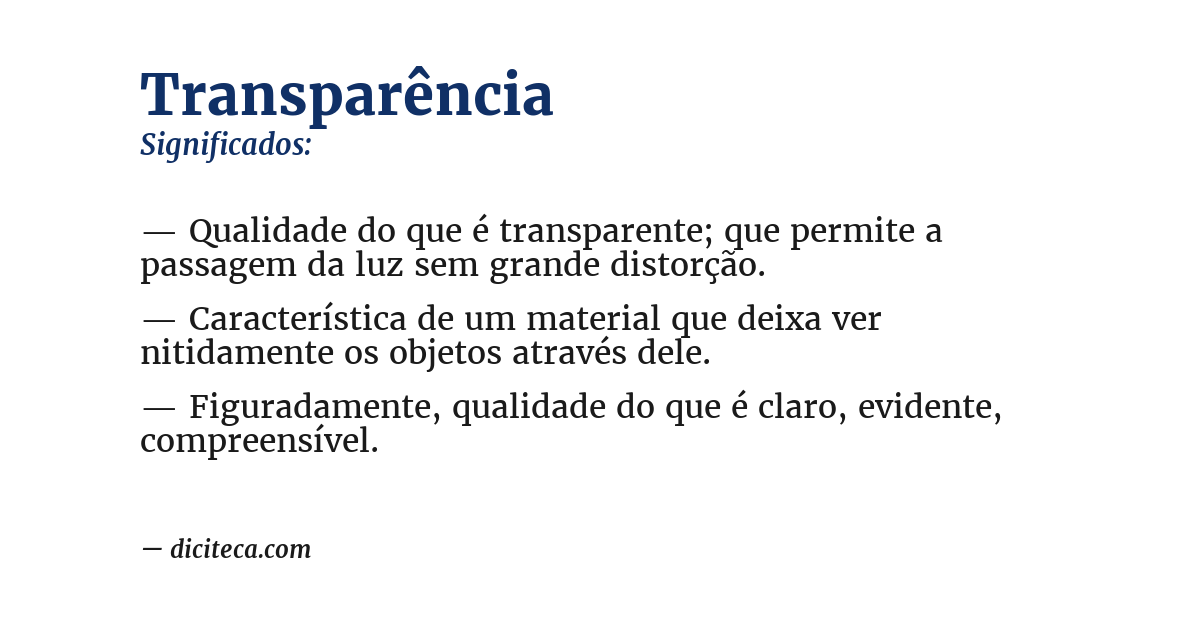 Significado de transparência