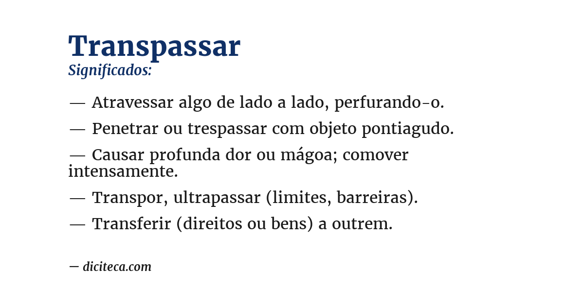 Significado de transpassar