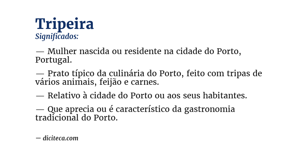 Significado de tripeira