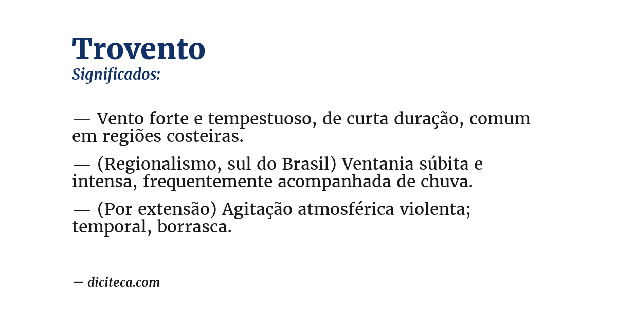 Significado de trovento