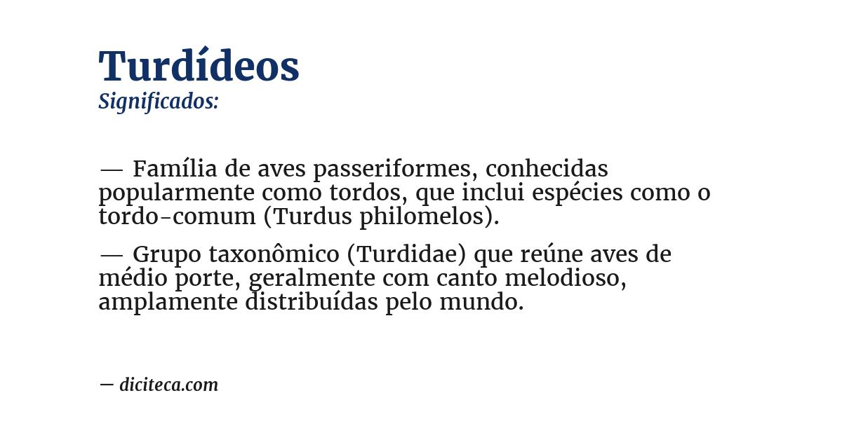 Significado de turdídeos