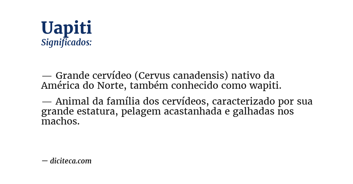 Significado de uapiti