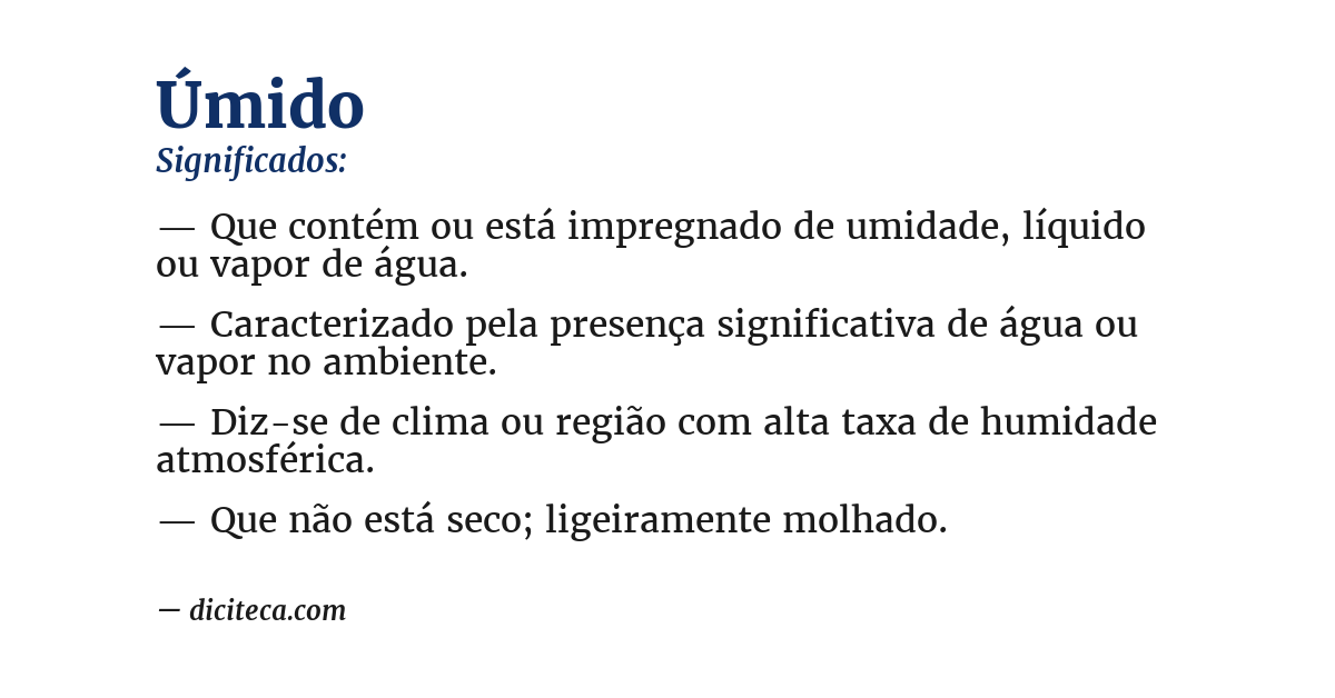 Significado de úmido