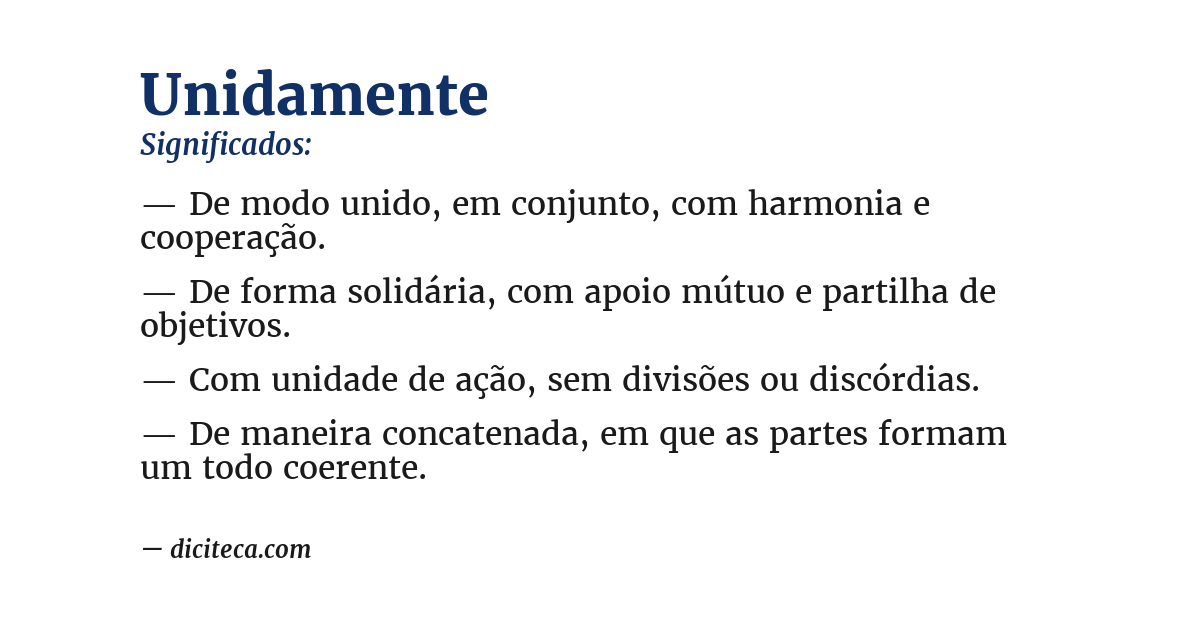 Significado de unidamente