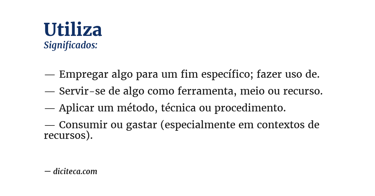 Significado de utiliza