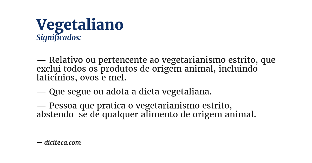 Significado de vegetaliano