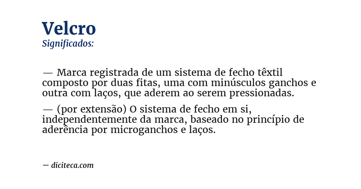 Significado de velcro