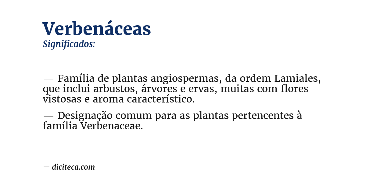Significado de verbenáceas