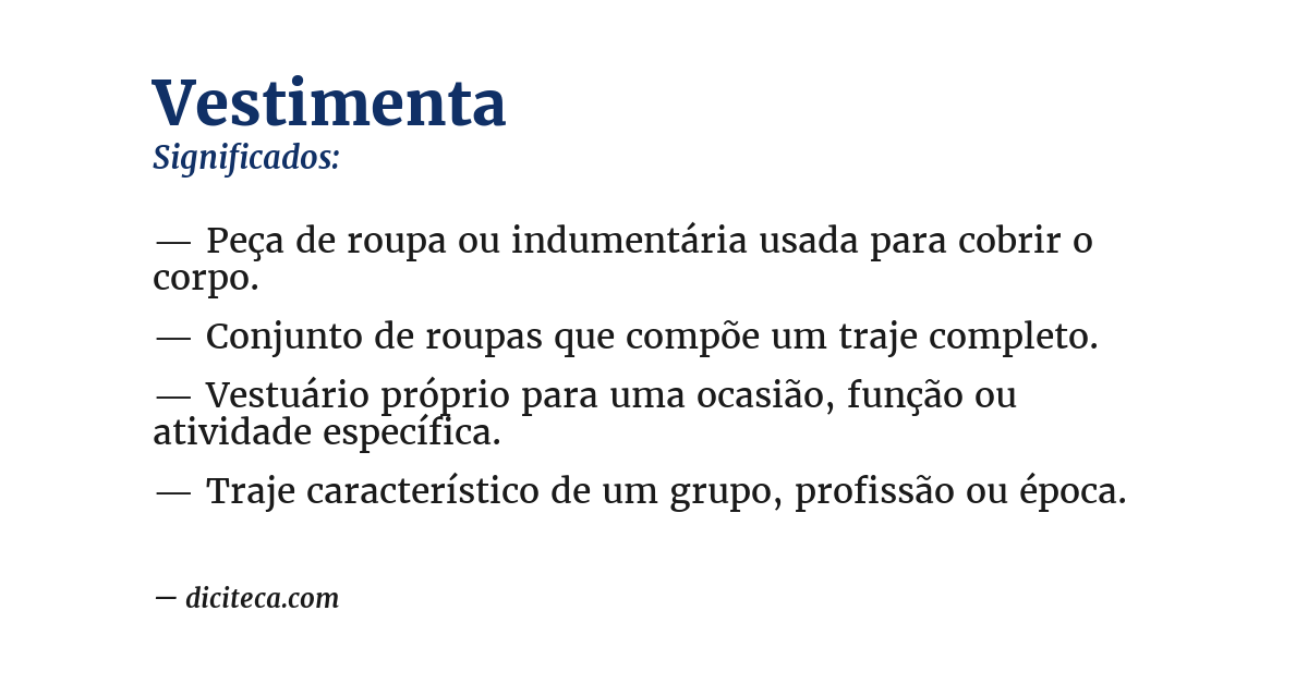 Significado de vestimenta
