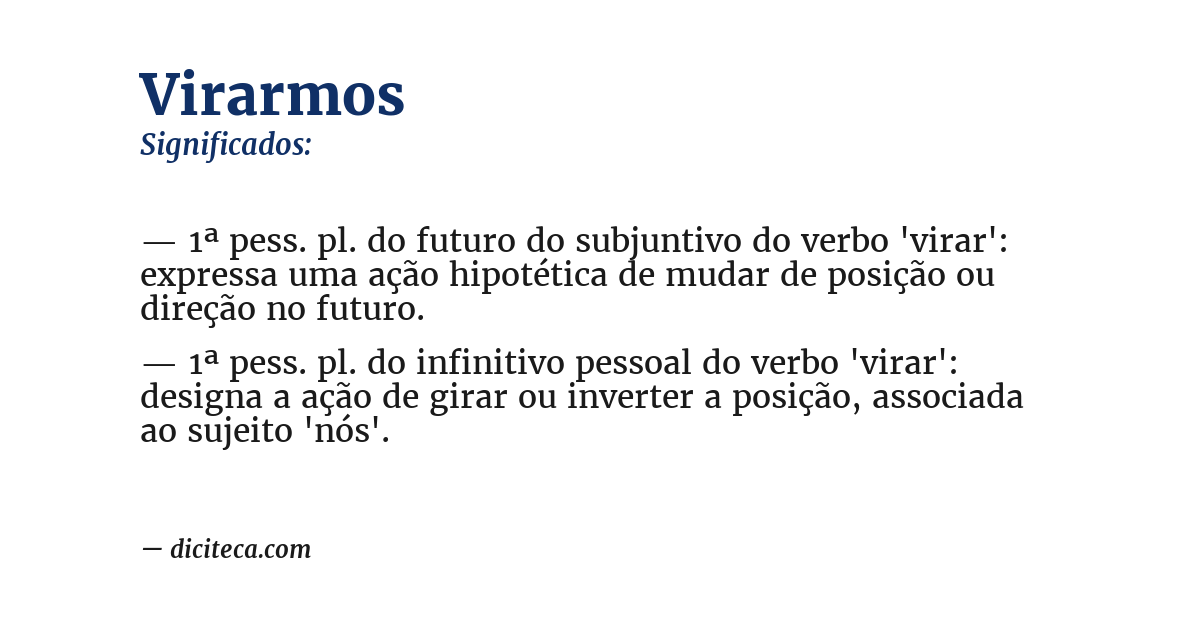 Significado de virarmos