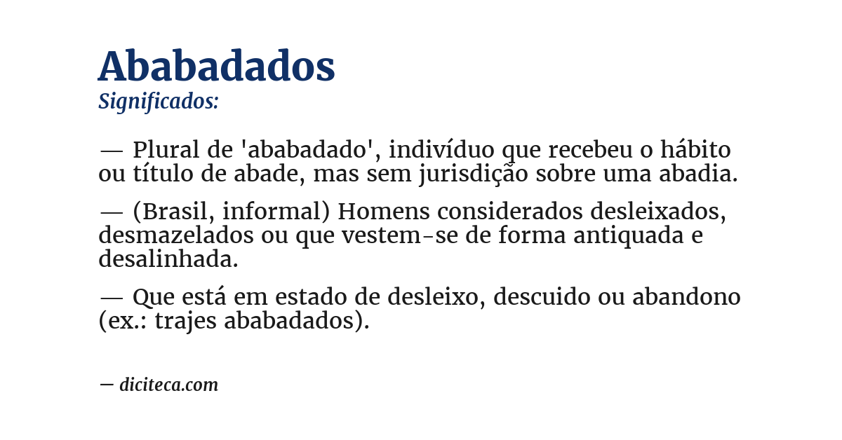 Significado de ababadados