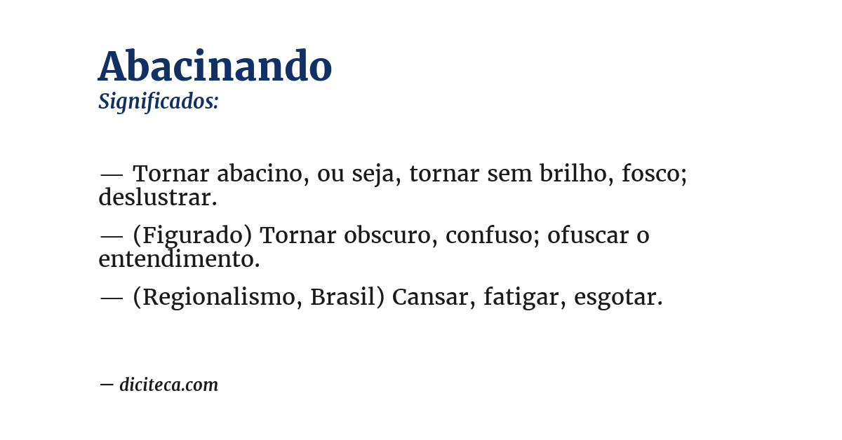 Significado de abacinando
