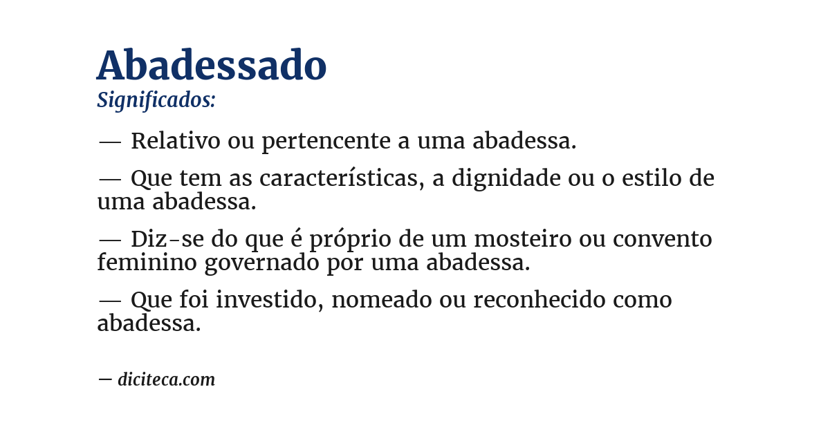 Significado de abadessado