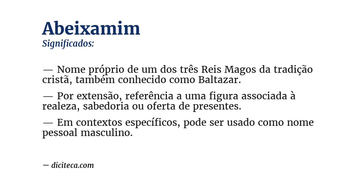 Significado de abeixamim