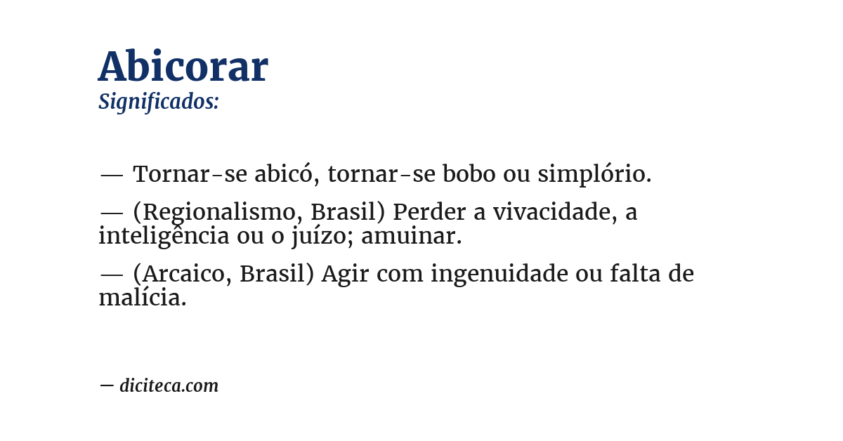 Significado de abicorar