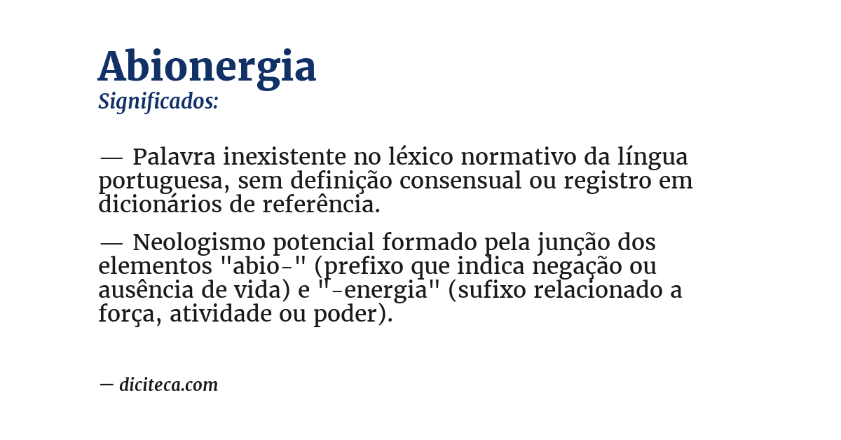 Significado de abionergia