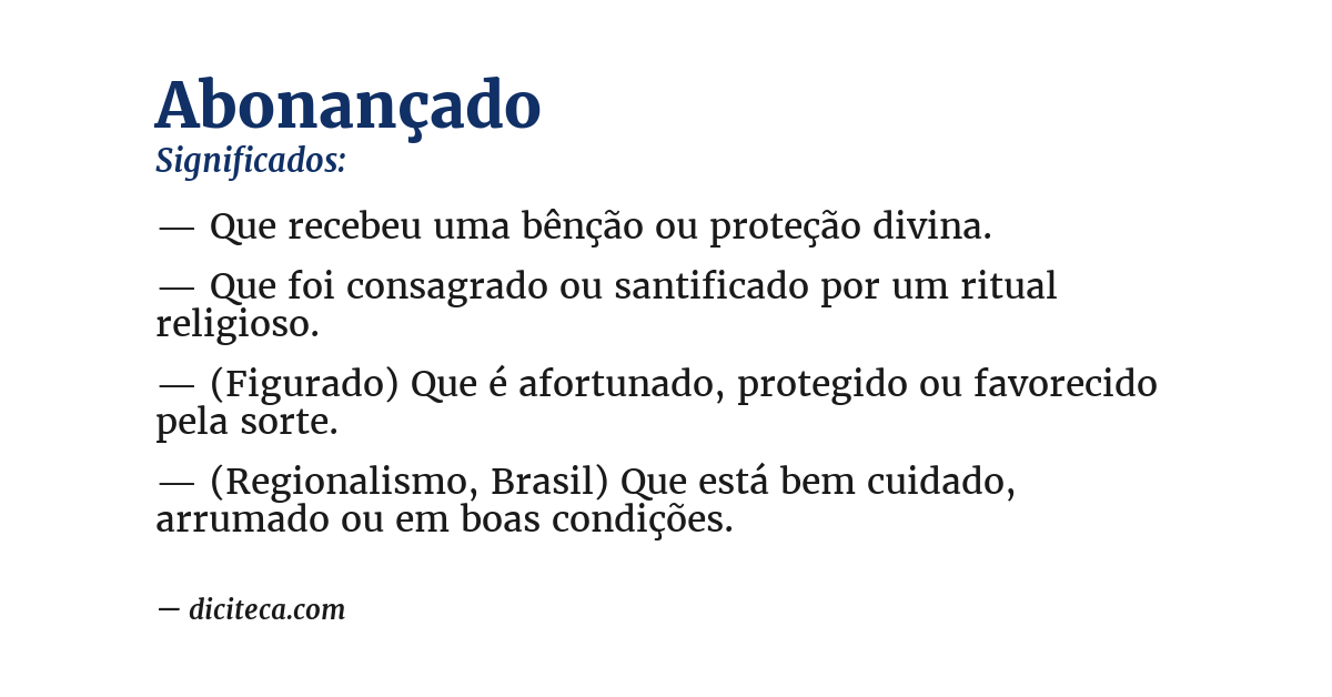 Significado de abonançado
