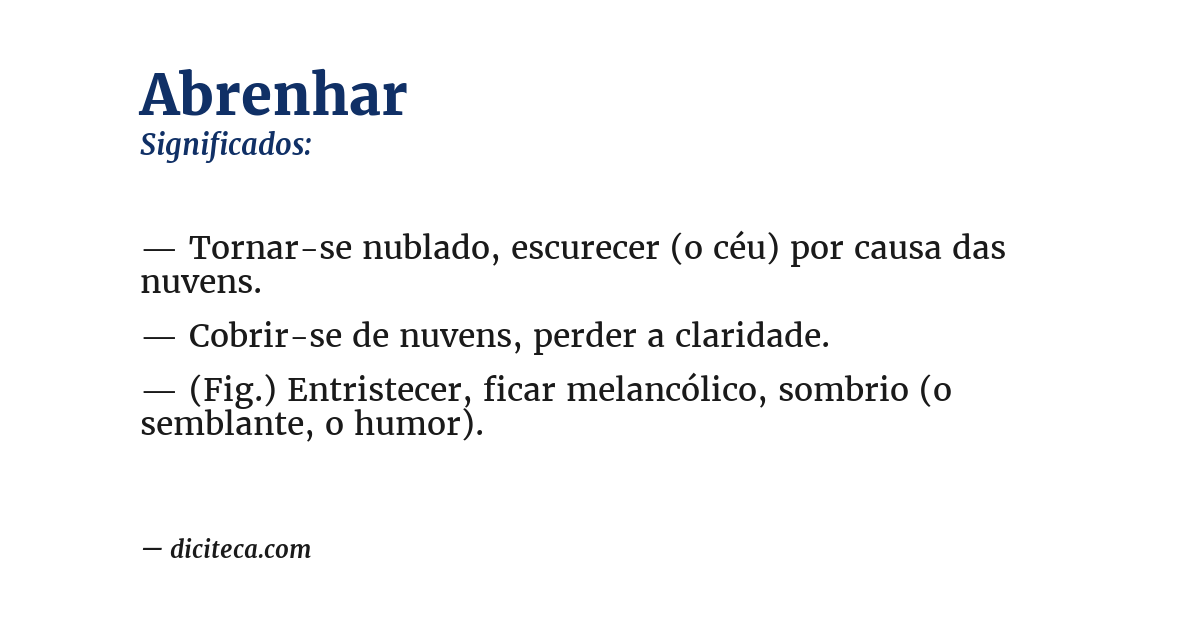 Significado de abrenhar