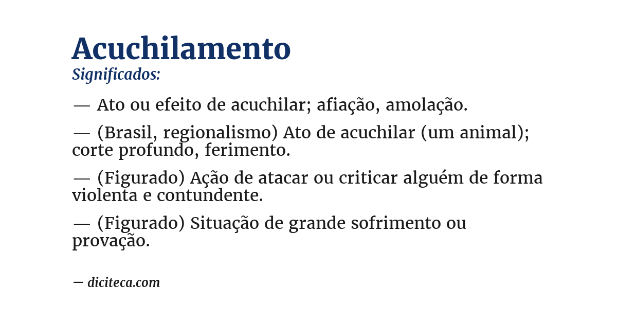 Significado de acuchilamento
