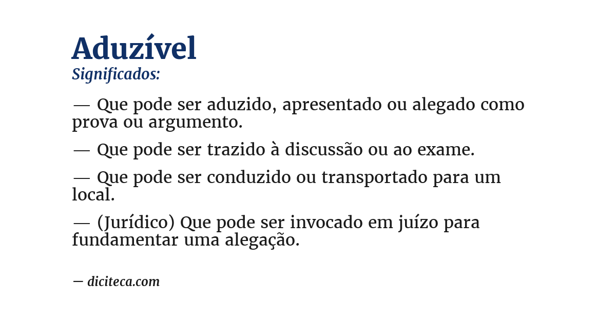Significado de aduzível