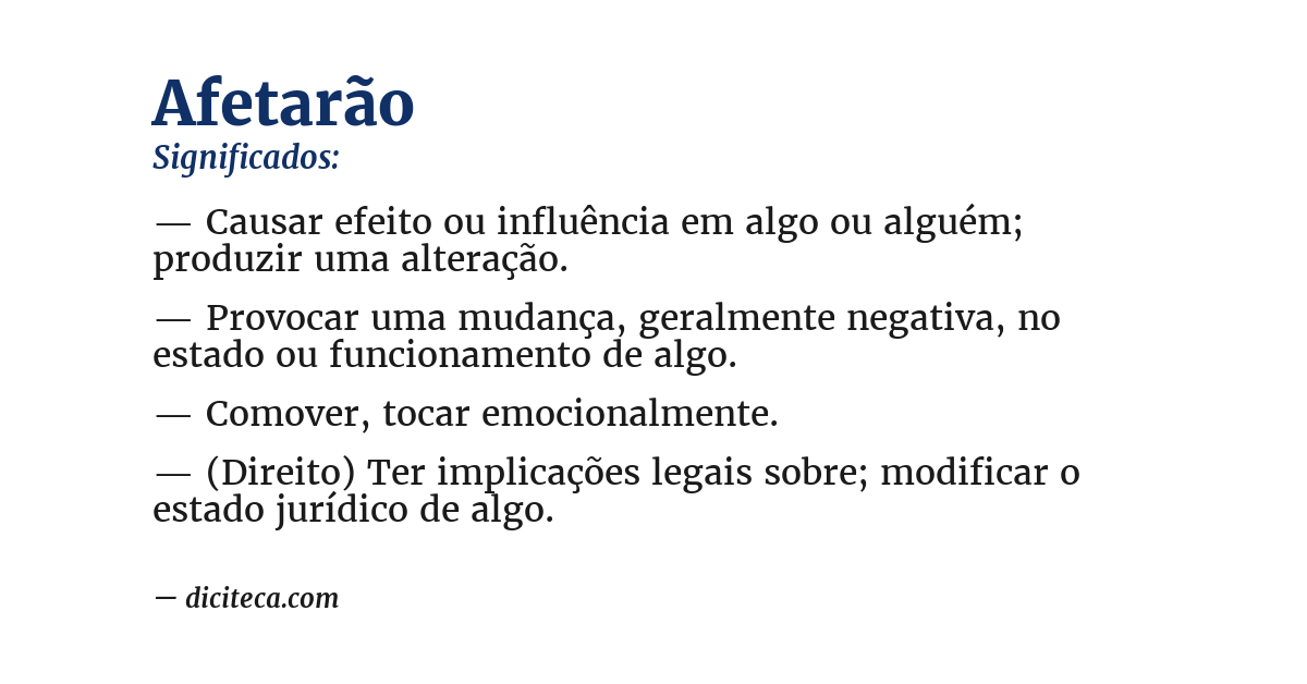 Significado de afetarão