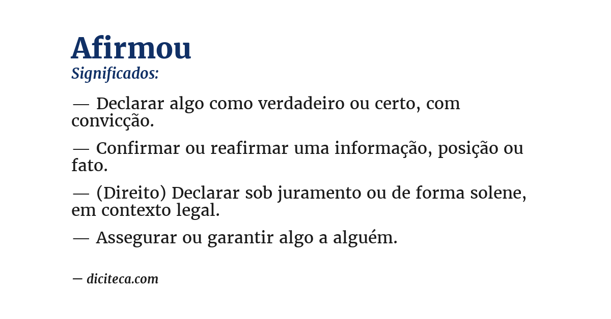 Significado de afirmou