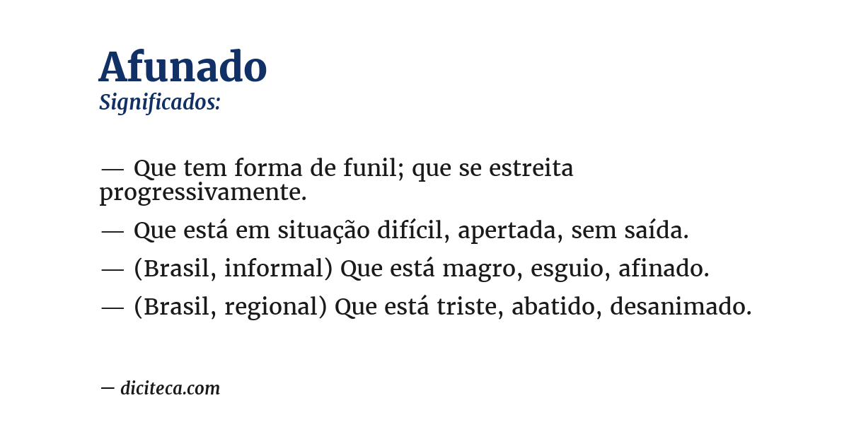 Significado de afunado