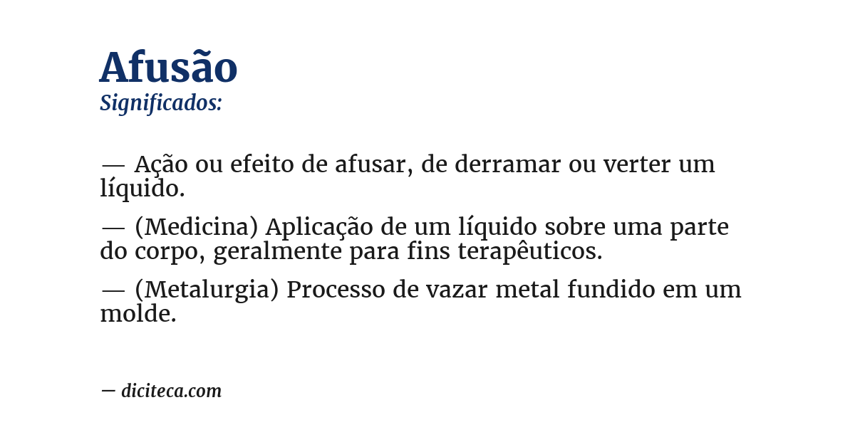 Significado de afusão